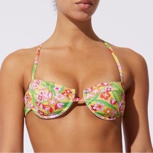 NWT Solid & Striped The Sienna Bikini Top in Bright Floral